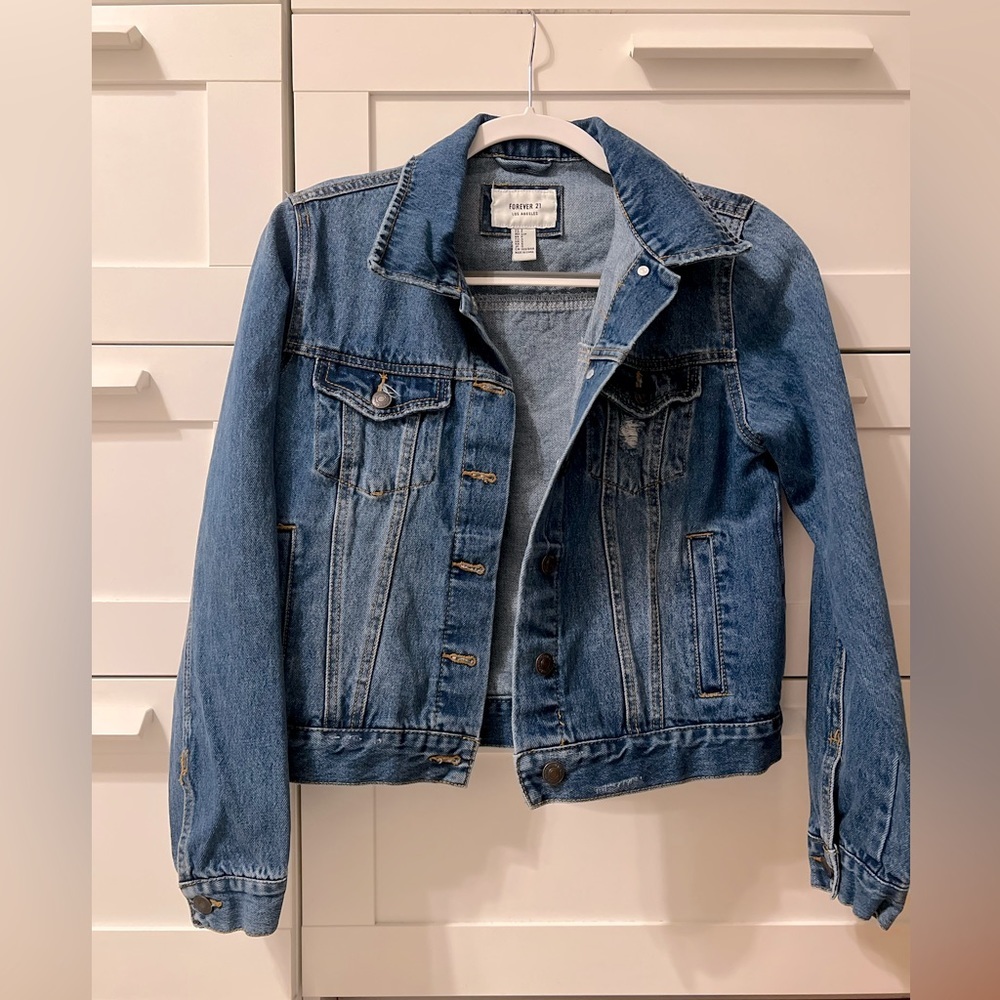 Forever 21 Distressed Denim Jacket